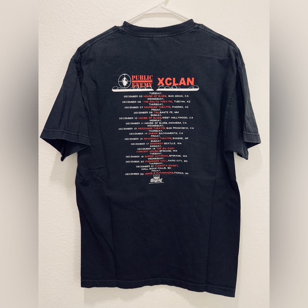 Original Public Enemy And X-Clan Tour Shirt With Dates & Boombox Design View 3